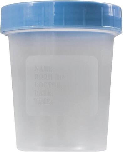 Specimen Cups with Leak Proof Screw on Lids - 4oz [Pack of 25] Clear Non-Sterile Urine Sample Jars - Containers for Safe Pee, Stool, Semen Sample Collection for Testing (25) in Saudi Arabia