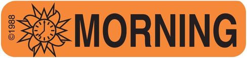 ملصق ورقي دائم PHARMEX 1-795، "MORNING"، 1 9/16" x 3/8"، برتقالي (500 في كل بكرة، بكرتان في كل صندوق) in Kuwait