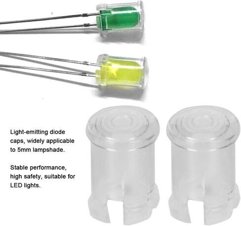 100 قطعة من مقبس مصباح LED، مشبك حامل الصمام الثنائي الباعث للضوء الشفاف مقاس 5 مم لعرض لوحة التثبيت على الحافة، غطاء واقٍ لأغطية إضاءة المصباح الشفاف in Kuwait