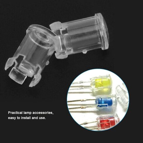 100 قطعة من مقبس مصباح LED، مشبك حامل الصمام الثنائي الباعث للضوء الشفاف مقاس 5 مم لعرض لوحة التثبيت على الحافة، غطاء واقٍ لأغطية إضاءة المصباح الشفاف in Kuwait