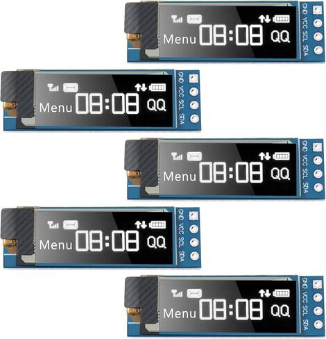 5 قطع I2C وحدة عرض 0.91 بوصة I2C OLED وحدة عرض I2C OLED شاشة سائق تيار مستمر 3.3 فولت ~ 5 فولت (لون العرض الأبيض) in Saudi Arabia