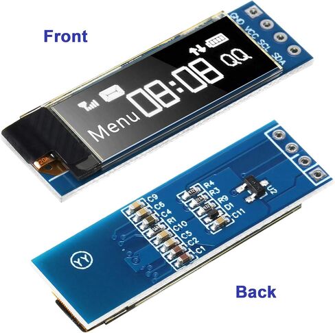 5 قطع I2C وحدة عرض 0.91 بوصة I2C OLED وحدة عرض I2C OLED شاشة سائق تيار مستمر 3.3 فولت ~ 5 فولت (لون العرض الأبيض) in Saudi Arabia