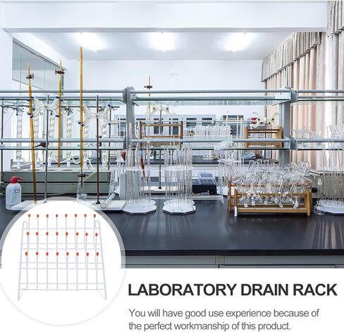 رف تجفيف زجاجات UKCOCO منظم التجفيف في المختبر رف التجفيف والتقطير رف المياه اختبار أنبوب مسمار حامل مجفف مجفف مختبر لوازم تنظيف ( 24 قطعة) زجاجة تجفيف رف in Kuwait