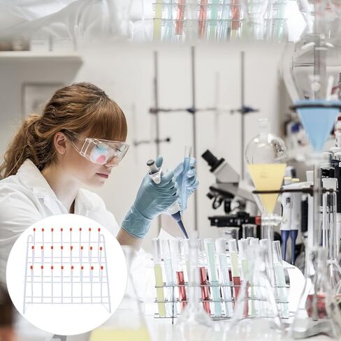 رف تجفيف زجاجات UKCOCO منظم التجفيف في المختبر رف التجفيف والتقطير رف المياه اختبار أنبوب مسمار حامل مجفف مجفف مختبر لوازم تنظيف ( 24 قطعة) زجاجة تجفيف رف in Kuwait