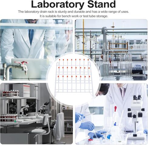 رف تجفيف زجاجات UKCOCO منظم التجفيف في المختبر رف التجفيف والتقطير رف المياه اختبار أنبوب مسمار حامل مجفف مجفف مختبر لوازم تنظيف ( 24 قطعة) زجاجة تجفيف رف in Kuwait