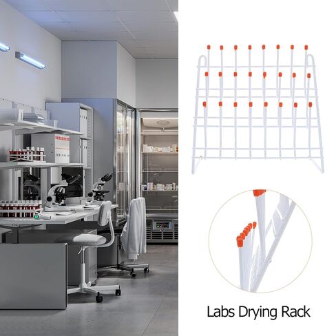 رف تجفيف زجاجات UKCOCO منظم التجفيف في المختبر رف التجفيف والتقطير رف المياه اختبار أنبوب مسمار حامل مجفف مجفف مختبر لوازم تنظيف ( 24 قطعة) زجاجة تجفيف رف in Kuwait