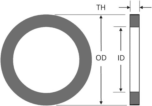 حشية Kamlock™ مغلفة مقاس 2-1/2 بوصة، FEP Viton، أسود (عبوة من قطعة واحدة) in Kuwait
