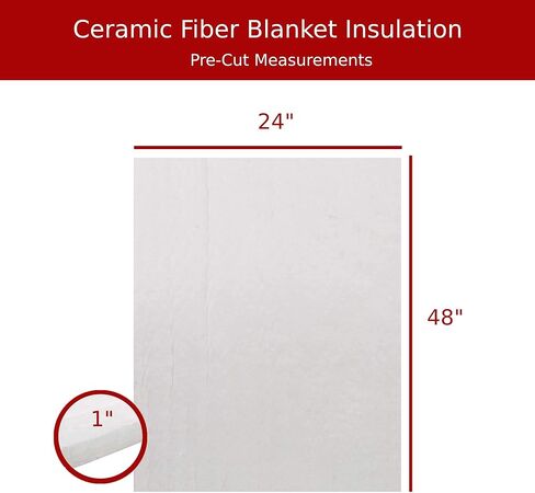 48 بوصة × 24 بوصة × 1 بوصة عزل سيراميك مسبق القطع 8 رطل 2300F ختم استرليني in Kuwait