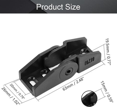 Fielect 2 pcs Drag Chain End Connector Joints for 15x30mm Cable Carrier Chain Drag Chain Joints Black in Kuwait