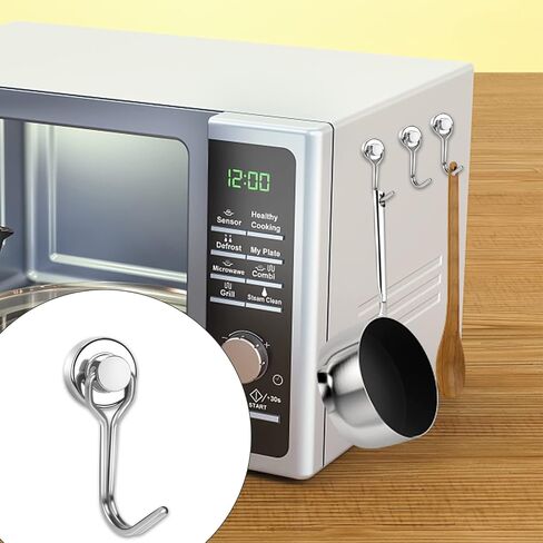 خطافات مغناطيسية دوارة سوداء من E BAVIT، خطافات مغناطيسية قوية من النيوديميوم النادرة مثالية للثلاجة والأسطح المغناطيسية الأخرى، عبوة من 3 قطع in Kuwait