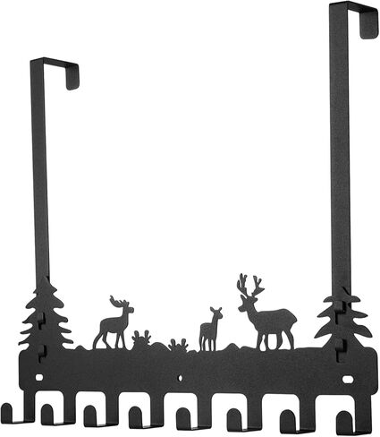 WIEMELIER شماعة ملابس فوق الباب، خطاف منشفة لغرفة الاستحمام، خطاف فوق الباب، أسود 8 خطافات (1) in Kuwait