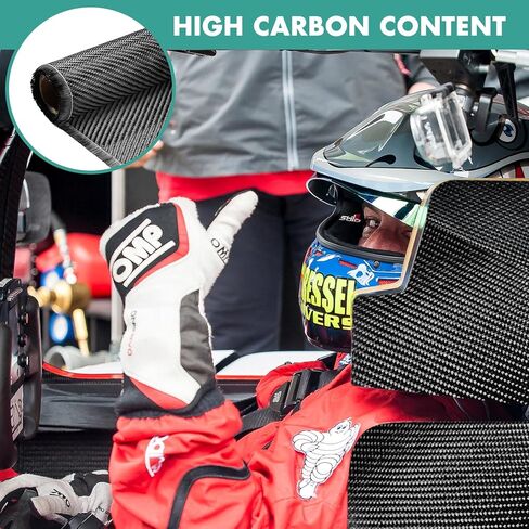 Frienda 2 Rolls 5 ft x 12" Carbon Fiber Fabric Roll Pure Fabric Carbon Fiber Sheet 2 x 2 Twill Weave 3k/ 220g for Cars for Structural Reinforcement on Concrete Walls, Basements, Boats DIY Projects in Kuwait