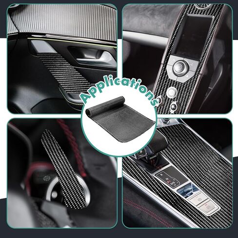 Frienda 2 Rolls 5 ft x 12" Carbon Fiber Fabric Roll Pure Fabric Carbon Fiber Sheet 2 x 2 Twill Weave 3k/ 220g for Cars for Structural Reinforcement on Concrete Walls, Basements, Boats DIY Projects in Kuwait