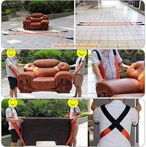 Moving Straps Moving and Lifting System for 2 Mover Adjustable Shoulder Lifting 4 Buckles Easily Move Lift Carry Secure Furniture Appliances Heavy Objects in Kuwait