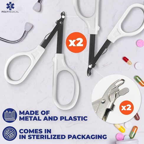 طقم دبابيس للجلد للاستعمال مرة واحدة مكون من 8 قطع بديل لخيوط الخياطة - 110 أسلاك، 2 أداة إزالة الدباسة + 4 ملقط بلاستيكي للتخييم في الهواء الطلق، والبقاء على قيد الحياة في حالات الطوارئ، والإسعافات الأولية، وتدريب الطبيب البيطري في حالات الطوارئ in Kuwait