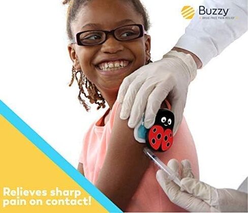 Buzzy - حزمة الثلج الاهتزازية للرعاية الصحية - تخفيف الألم للحقن واللقاحات والوضع الوريدي والإجراءات القصيرة - كما رأينا في خزان القرش - أداة احترافية - صغيرة - أسود in Kuwait