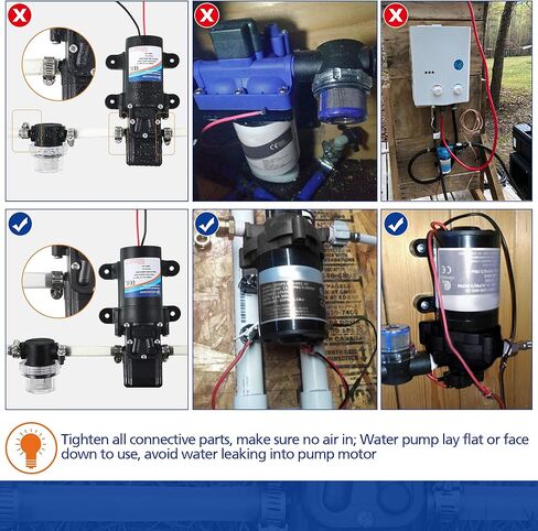 دريو مضخة مياه بغشاء 12 فولت مع 4 مشابك خرطوم ومصفاة مضخة مياه، 1.2 جالون في الدقيقة 80 باوند لكل انش مربع 12 فولت مضخة غسيل ذاتية التحضير ار في بتيار مستمر مع فلتر للمركبات الترفيهية والقوارب البحرية in Kuwait