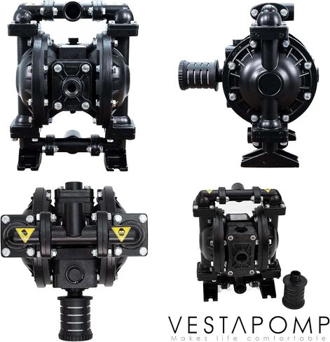 مضخة غشاء مزدوجة تعمل بالهواء من Vestapomp - مضخة زيت نفايات هوائية (تفريغ 1 بوصة، جسم من الألومنيوم + غشاء من النتريل، 40 جالونًا في الدقيقة، 100 رطل لكل بوصة مربعة) in Kuwait