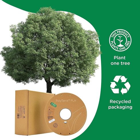 Polymaker Matte PLA Filament 1.75mm Black، 1.75 PLA خيوط الطابعة ثلاثية الأبعاد 1 كجم - PolyTerra 1.75 PLA Filament Black Matte خيوط الطباعة ثلاثية الأبعاد (1 شجرة مزروعة) in Kuwait