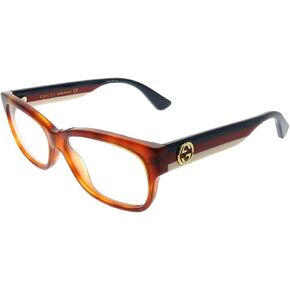 Gucci GG 0278O 003 Light Havana Plastic Rectangle Eyeglasses 53mm in Saudi Arabia