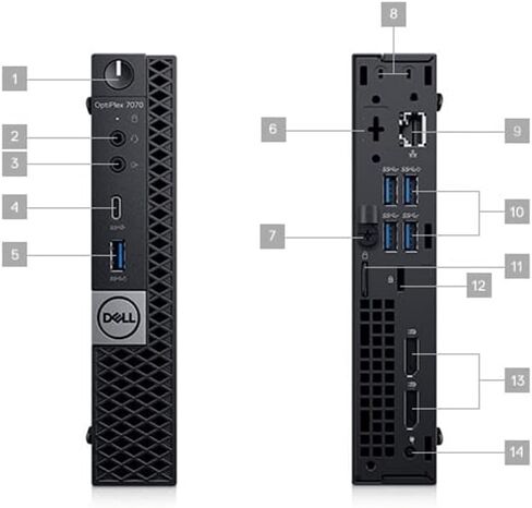 كمبيوتر ديل اوبتيبليكس 7070 المكتبي - انتل كور i7-9700T - ذاكرة وصول عشوائي 16جيجا - وسيط تخزين ذو حالة ثابتة 256جيجا - مايكرو بي سي in Kuwait