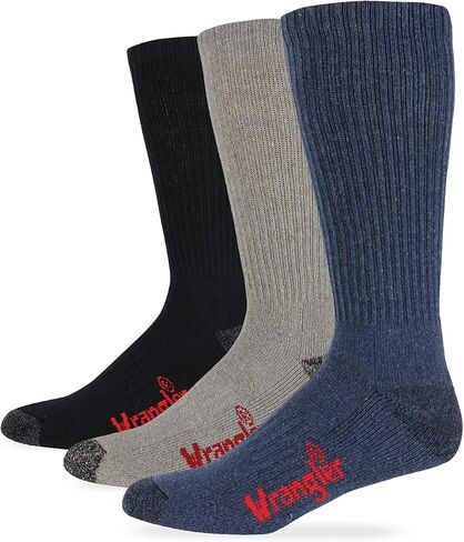 Wrangler Cotton Boot Sock 3 Pack, Color Assort, W 10-12 / M 8.5-10.5 in Saudi Arabia
