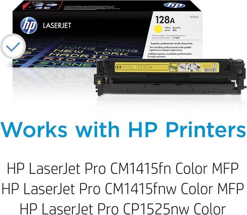 HP 128A Yellow Toner Cartridge | Works with HP LaserJet Pro CM1415 Color, CP1525 Color Series | CE322A in Kuwait