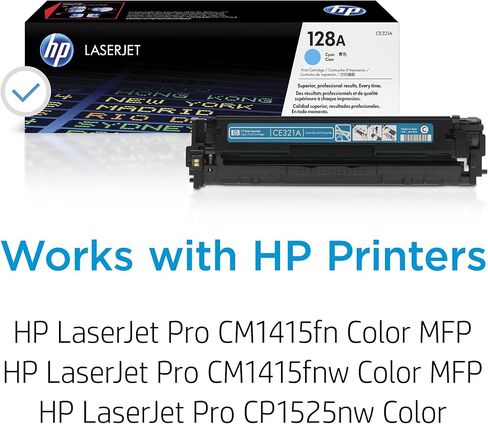 HP 128A Yellow Toner Cartridge | Works with HP LaserJet Pro CM1415 Color, CP1525 Color Series | CE322A in Kuwait