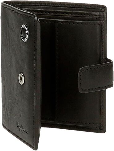 Pepe Jeans Men's Vertical Wallet with Click Closure, Black/White in Saudi Arabia