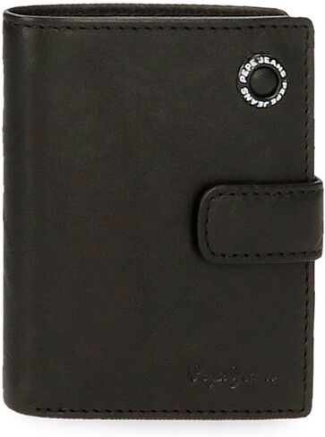 Pepe Jeans Men's Vertical Wallet with Click Closure, Black/White in Saudi Arabia
