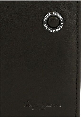 Pepe Jeans Men's Vertical Wallet with Click Closure, Black/White in Saudi Arabia