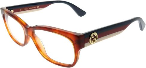 Gucci GG 0278O 003 Light Havana Plastic Rectangle Eyeglasses 53mm in Saudi Arabia