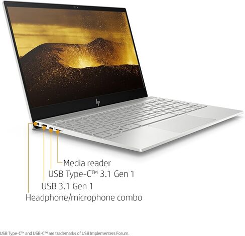 لاب توب اتش بي انفي 13 انش مع معالج امازون اليكسا، معالج انتل كور i7-8550U، رام 8 جيجا، قرص صلب 256 جيجا، ويندوز 10 هوم (13 -ah0010nr، فضي) in Kuwait