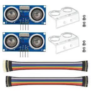 WWZMDiB 2 قطعة HC-SR04 وحدة استشعار بالموجات فوق الصوتية لـ Arduino R3 MEGA Mega2560 Duemilanove Nano Robot XBee ZigBee (2 قطعة HC-SR04 مع دعامة تثبيت) in Kuwait