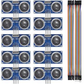 AEDIKO 10 قطع HC-SR04 مستشعر المسافة بالموجات فوق الصوتية مع كابل سلكي in Kuwait