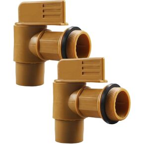GWENBHMTOOL 2 Pack Polyethylene Drum Tap with EPDM Gasket for 30 & 55 Gallon Plastic or Steel Drums 2" Male Barrel Faucet