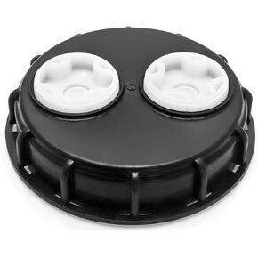 QWORK IBC Tote Lid Cover, 6.5" IBC Tank Water Liquid Tank Cap with Double Vent Hole for Chemical, Food, Industries Storage