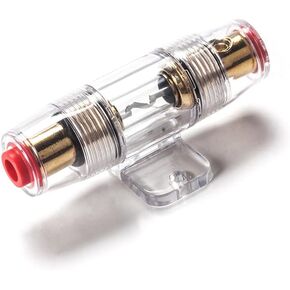 40A Inline AGU Fuse Holder fits for 4 8 10 Gauge Wire Including 2 pcs 40A Fuse 1pc Hex Key Wrench