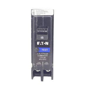 BR 15 Amp 1-Pole Dual Function (Arc Fault/Ground Fault) Plug-On Neutral Circuit Breaker in Kuwait