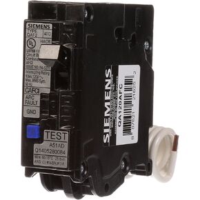 SIEMENS QA115AFC 15-Amp Single Pole 120-volt Plug-On Combination AFCI Breaker, Black