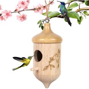 Hummingbird House,Wooden Hummingbird Houses for Outside for Nesting, Gardening Gifts Home Decoration,1 Pack