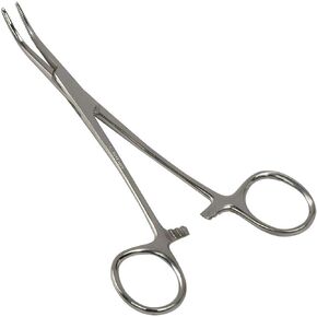 MABIS Precision Kelly Forceps Locking Tweezers Clamp, Silver, Curved, 5-1/2 Inch, 1 Count (Pack of 1) in Kuwait