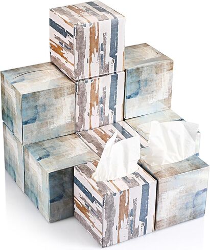 بوكون 12 عبوة من مناديل الوجه على شكل مكعب صناديق مناديل مربعة على الطراز الصناعي مع 80 منديلًا في كل صندوق، طبقتين من صناديق مناديل الوجه الناعمة للحمام والمطبخ وغرفة النوم والسيارة والسفر in Kuwait