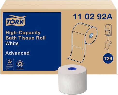 Tork High-Capacity Toilet Paper Roll White T26, Advanced, 2-Ply, 36 x 1000 sheets, 110292A in Kuwait