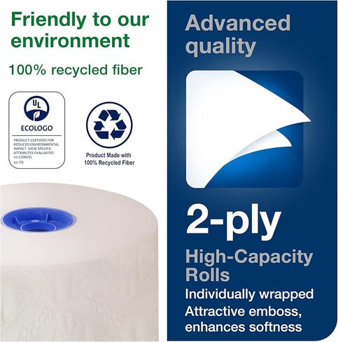 Tork High-Capacity Toilet Paper Roll White T26, Advanced, 2-Ply, 36 x 1000 sheets, 110292A in Kuwait