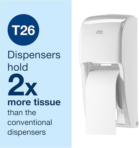 Tork High-Capacity Toilet Paper Roll White T26, Advanced, 2-Ply, 36 x 1000 sheets, 110292A in Kuwait