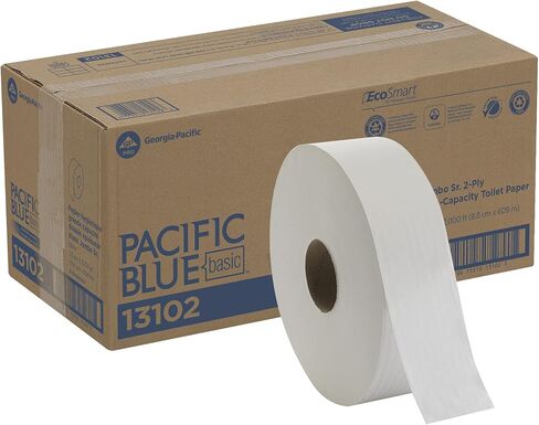 ورق تواليت باسيفيك بلو سيليكت 2-Ply Jumbo Jr. 9 بوصة من GP PRO (جورجيا والمحيط الهادئ)؛ 13728؛ 1000 قدم خطي لكل لفة؛ 8 لفات لكل علبة in Kuwait