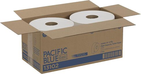 ورق تواليت باسيفيك بلو سيليكت 2-Ply Jumbo Jr. 9 بوصة من GP PRO (جورجيا والمحيط الهادئ)؛ 13728؛ 1000 قدم خطي لكل لفة؛ 8 لفات لكل علبة in Kuwait