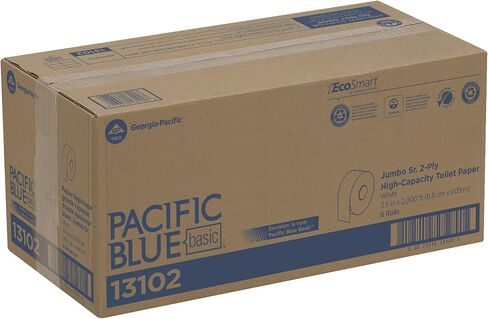 ورق تواليت باسيفيك بلو سيليكت 2-Ply Jumbo Jr. 9 بوصة من GP PRO (جورجيا والمحيط الهادئ)؛ 13728؛ 1000 قدم خطي لكل لفة؛ 8 لفات لكل علبة in Kuwait