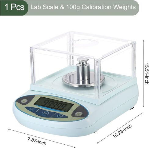 ميزان مختبر YOKIVE، ميزان علمي رقمي إلكتروني عالي الدقة | رائع للاستخدام اليومي في المنزل والمختبر والمطبخ (100 جرام × 0.001 جرام) in Kuwait